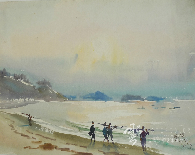 靳涛 《海岛之晨》 26*18cm 1982年